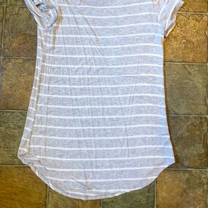 Gray striped T-shirt dress